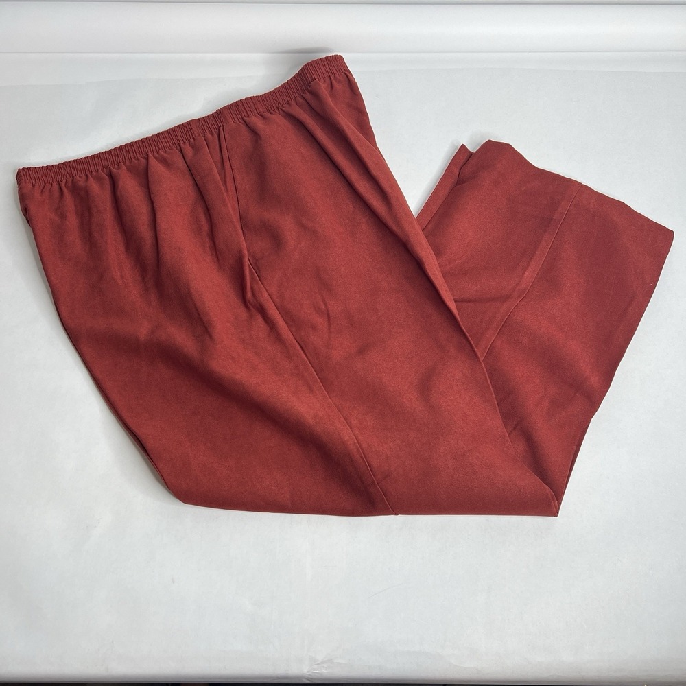 Alfred Dunner Petite Pull On Pants Womens 16P Orange Pockets Stretch Elastic